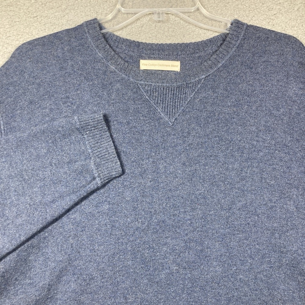 Paradise Collection Sweater Mens XXL Blue‎ Gray Cashmere Cotton Blend Pullover